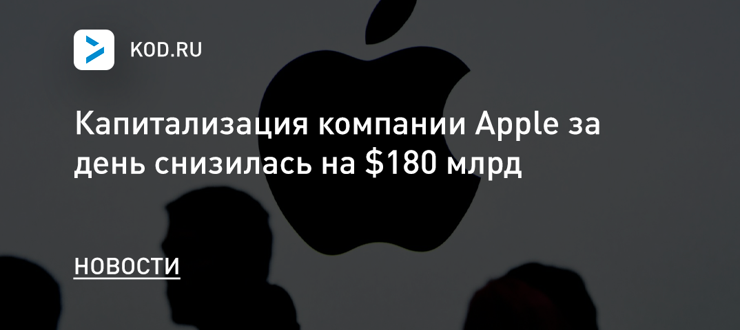 Капитализация Apple за день снизилась на $180 млрд