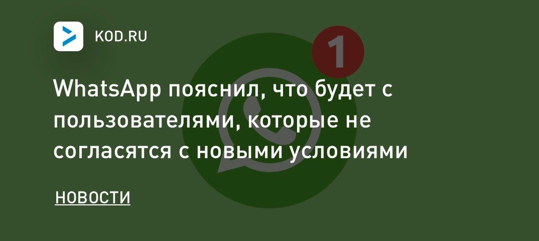 WhatsApp пояснил, что будет с пользователями, которые не согласятся с новыми условиями
