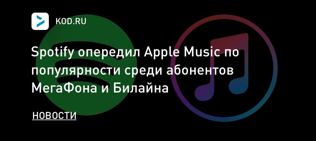 Spotify опередил Apple Music по популярности среди абонентов МегаФона и Билайна