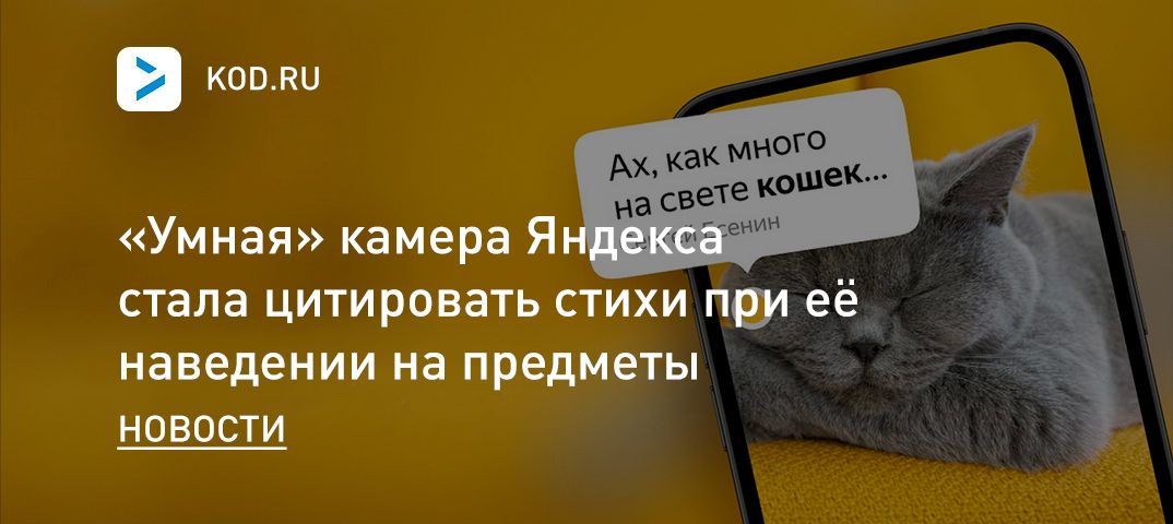«Умная» камера Яндекса стала цитировать стихи при её наведении на предметы