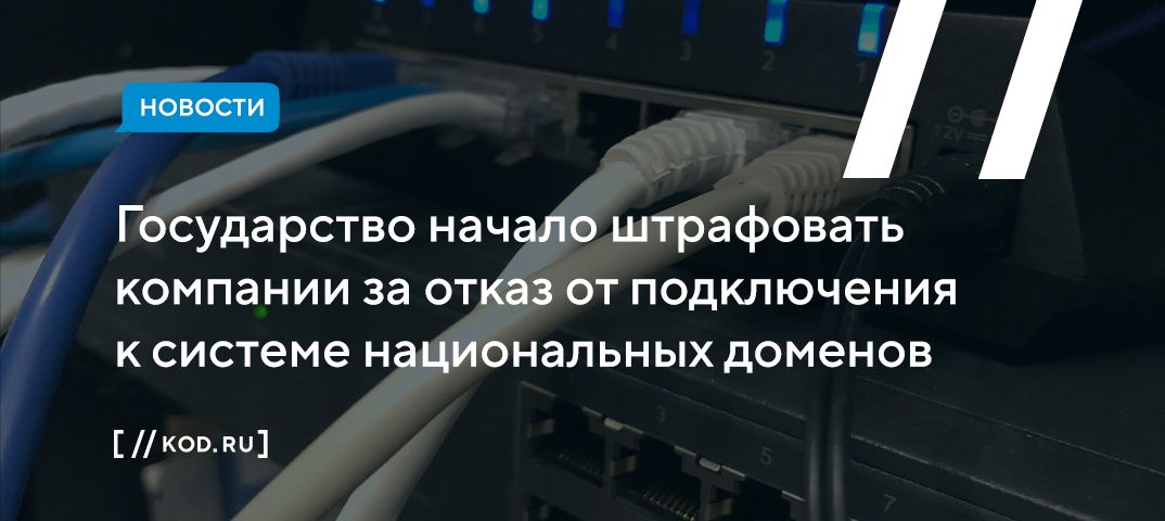 Государство начало штрафовать компании за отказ от подключения к системе национальных доменов