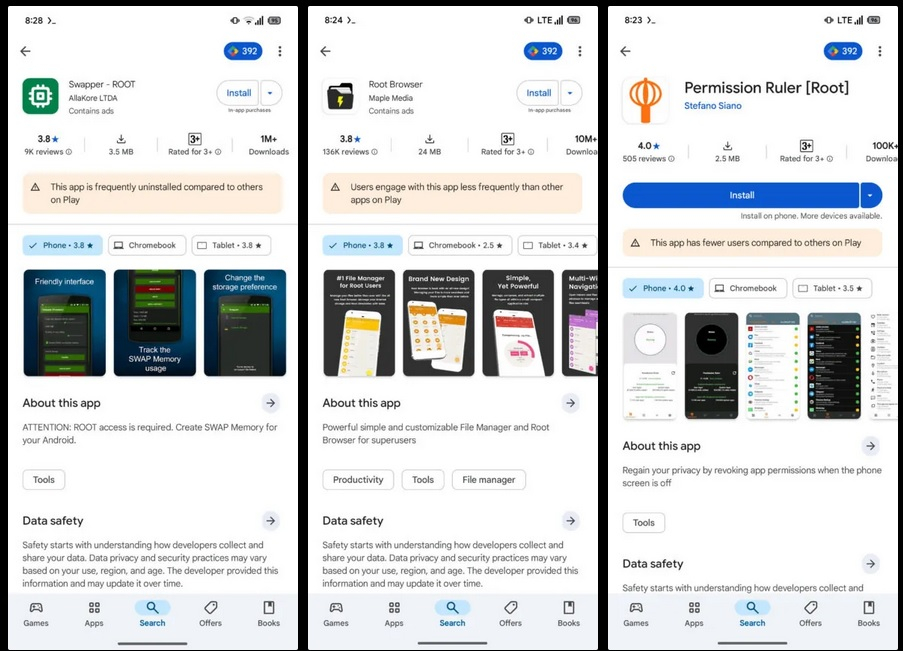 Google Play начал предупреждать пользователей о некачественных приложениях